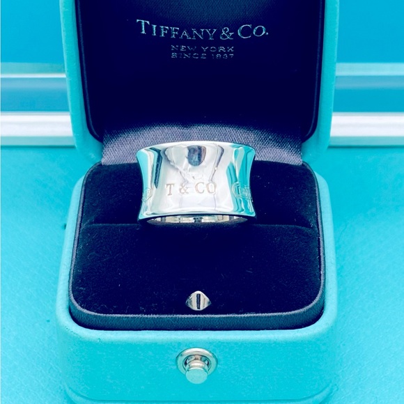 Tiffany & Co SS 1837 Wide Band Ring Size 5 EUC - Picture 8 of 11